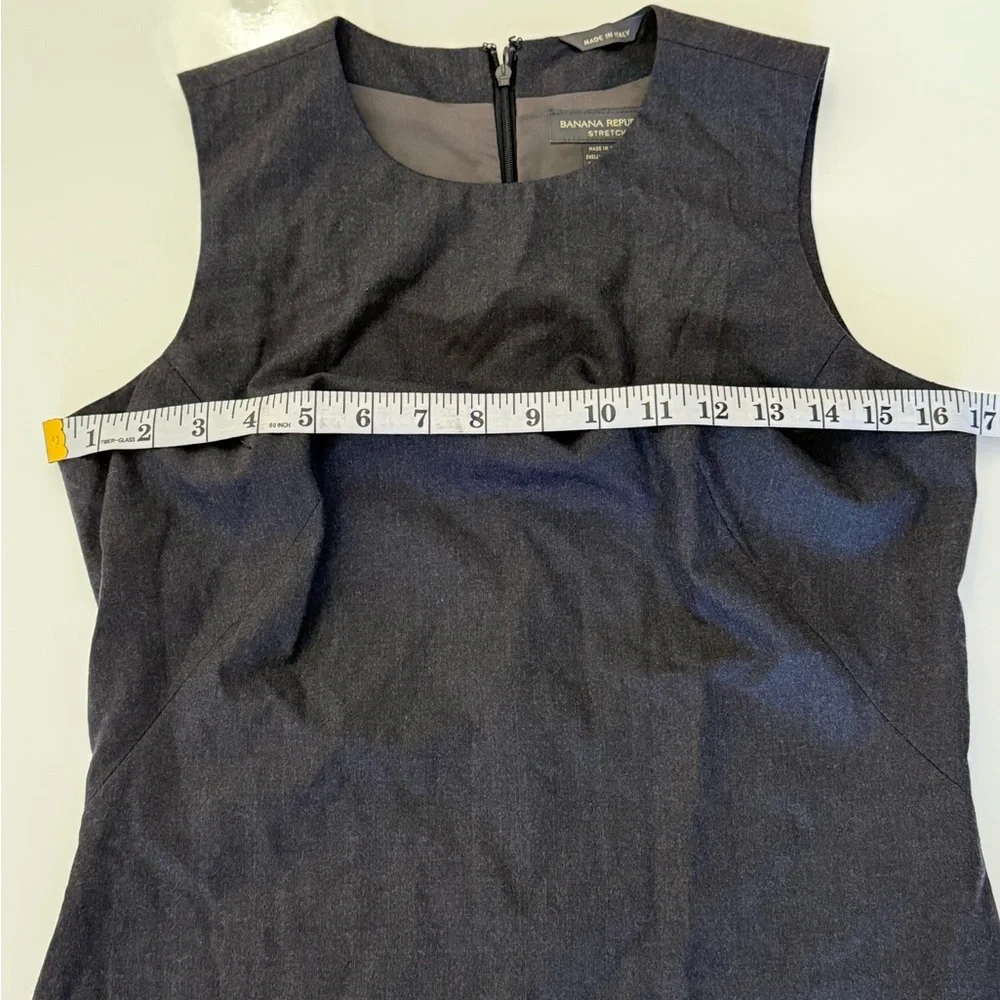 BANANA REPUBLIC Gray 95% Wool stretch Dress Size 4 Made in Italy - Picture 5 of 8